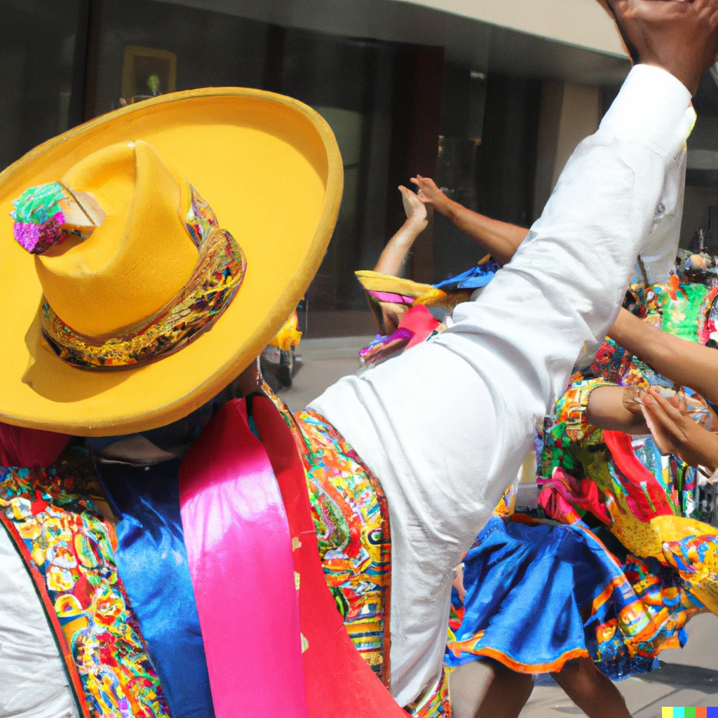 Prompt: foto de peruanos bailando 