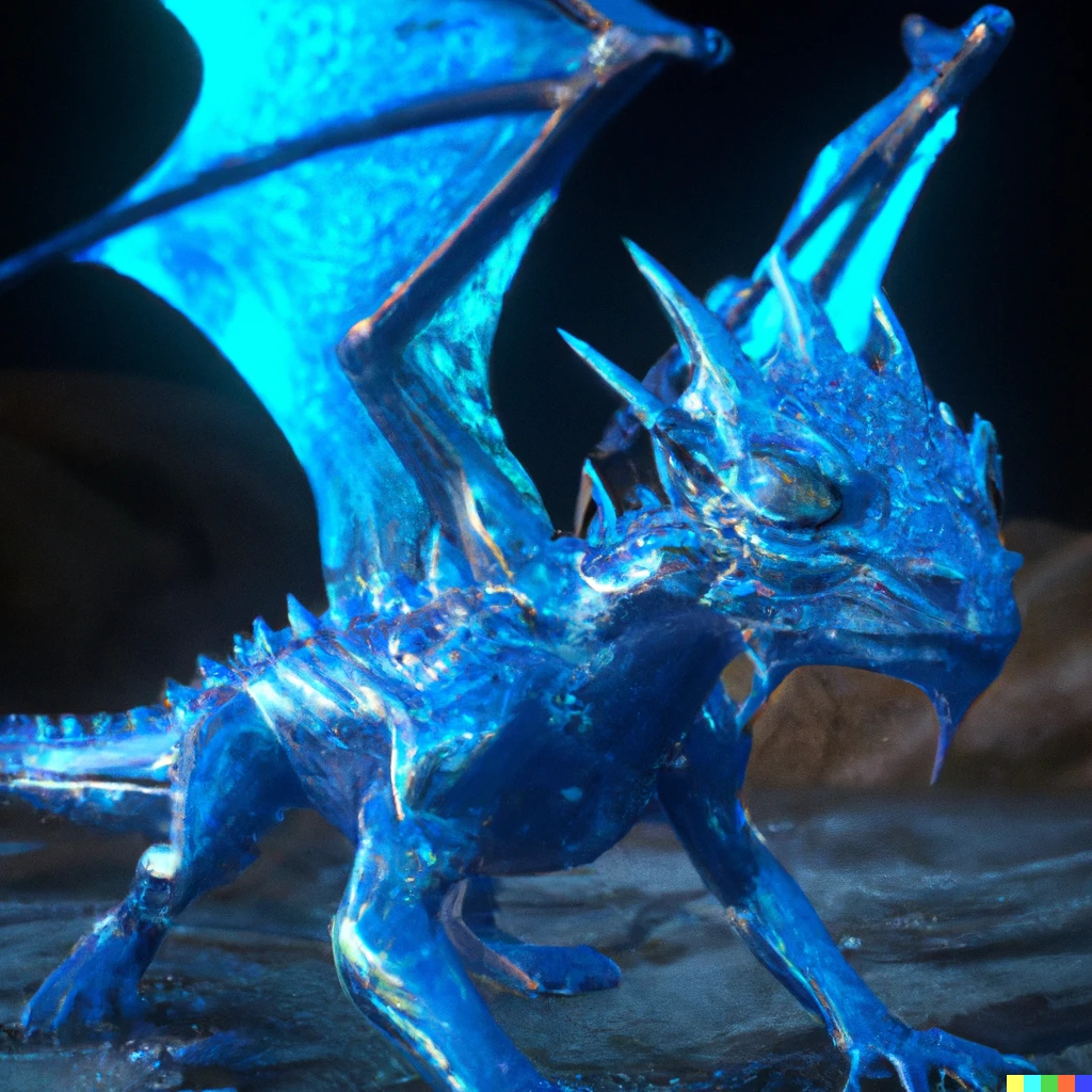 Prompt: blue lightning baby dragon, intricate details, unreal engine, photo realism