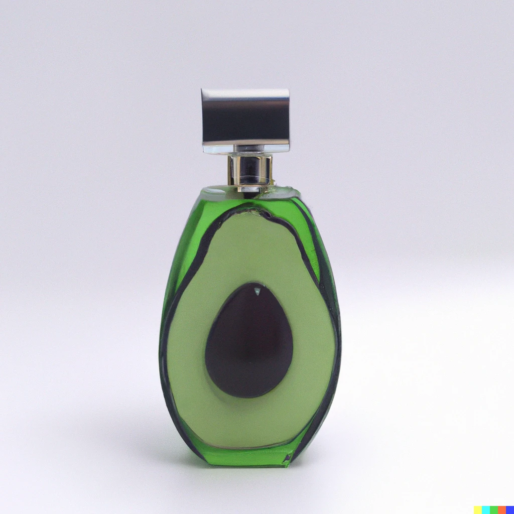 Prompt: A perfume bottle in the shape of an avocado