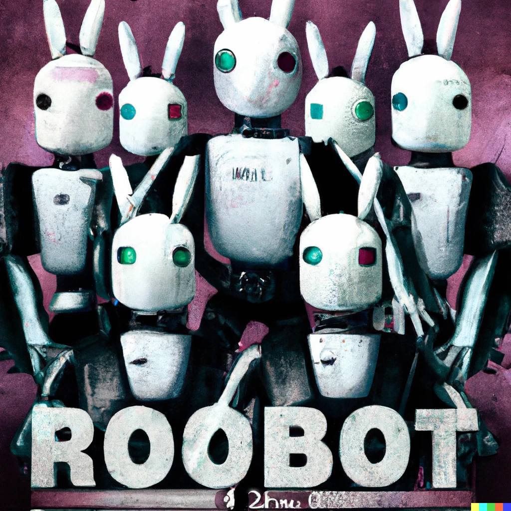 Prompt: Robocop movie poster with bunnies