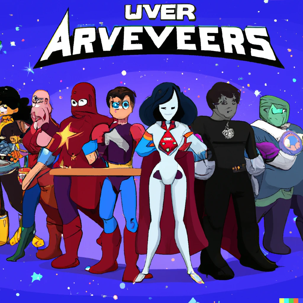 Prompt: Steven Universe characters as Avengers, professional concept art
