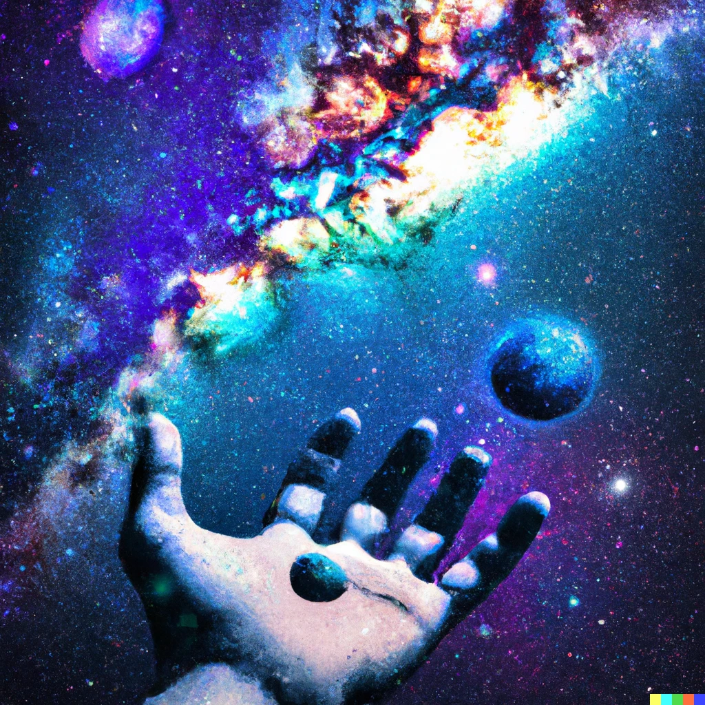 Prompt: multiverse and universe in one hand |802