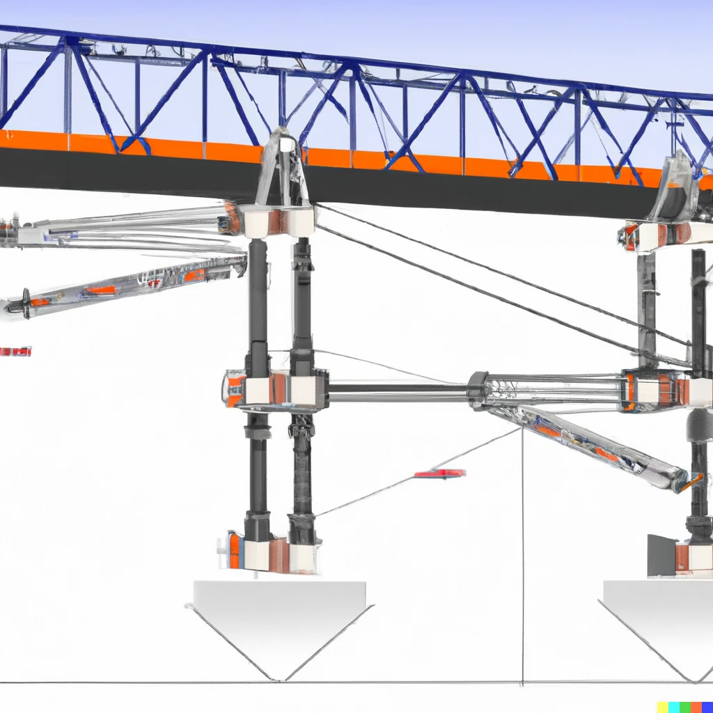 Prompt: An artificial intelligence generated image of schematics for bridge capable of carrying 1 million pounds