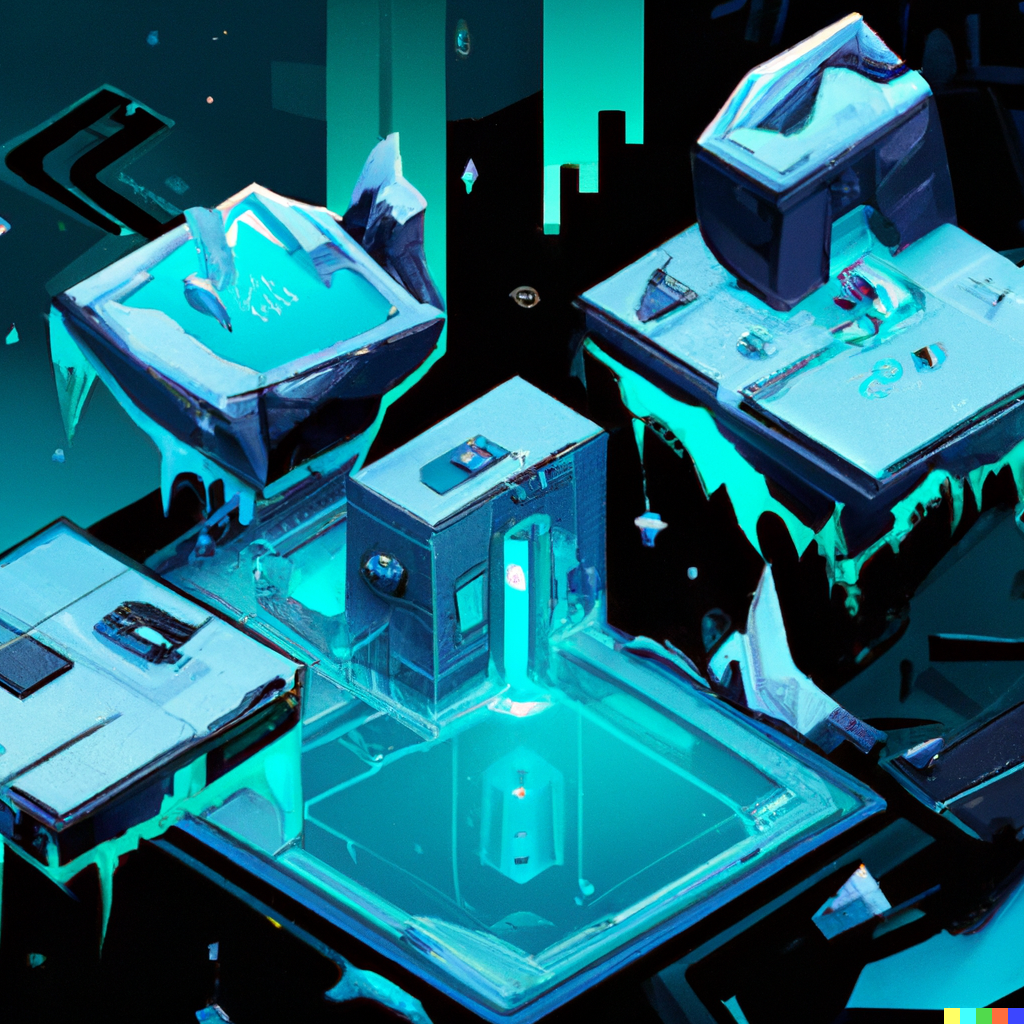 David × DALL·E 2 | futuristic isometric game art