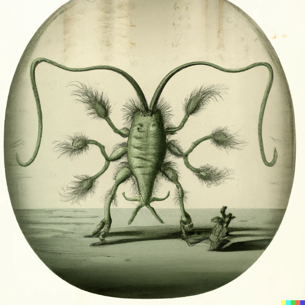 Prompt: 19th century naturalist's scientific illustration of an alien. zoological illustration, very detailed