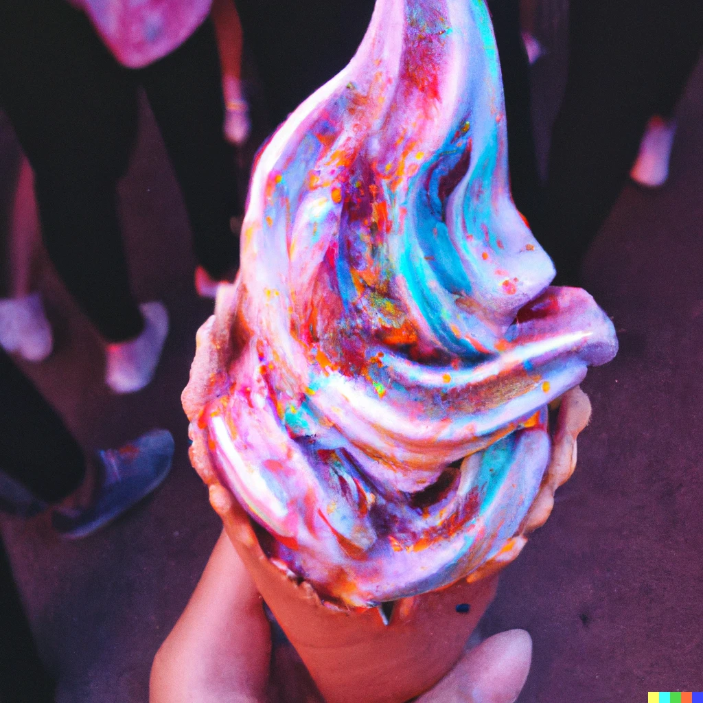 Prompt: rainbow nebula ice cream