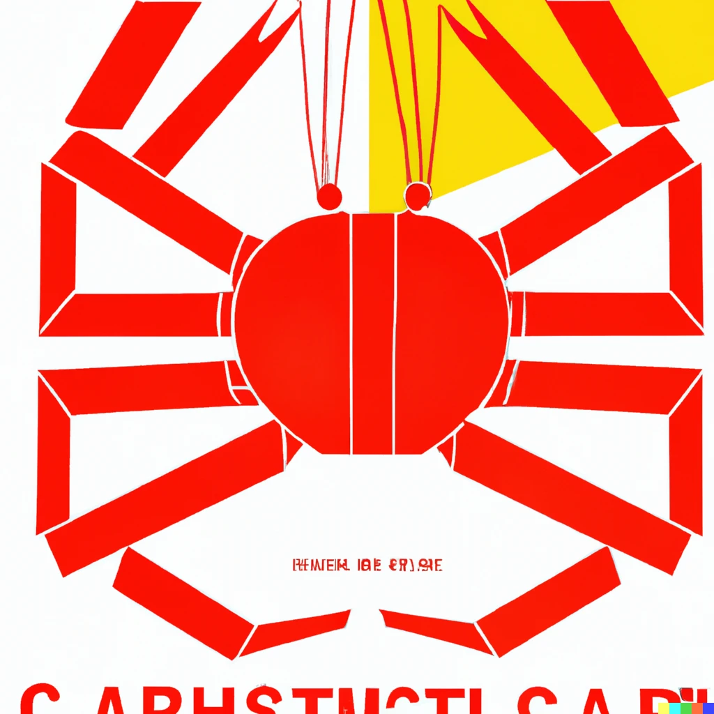 Prompt: german constructivist poster of a crab