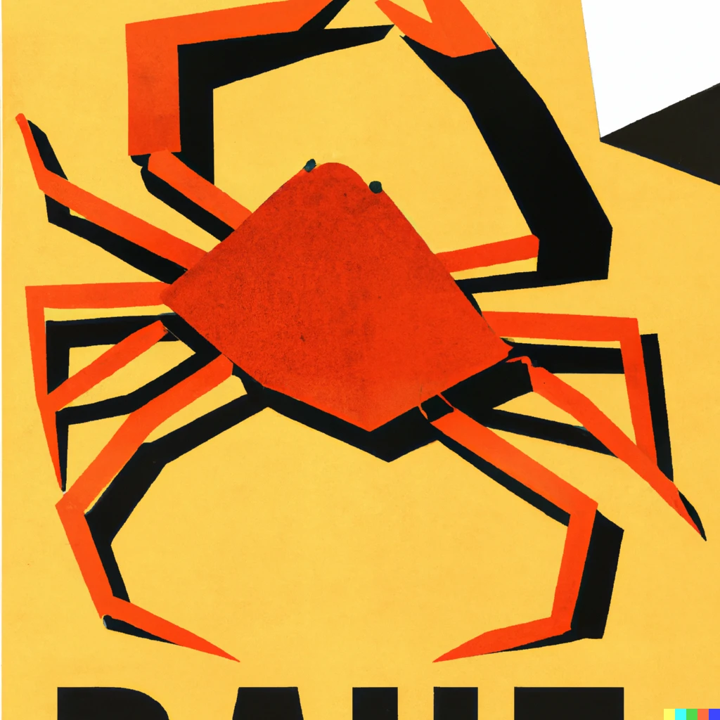 Prompt: german constructivist poster of a crab