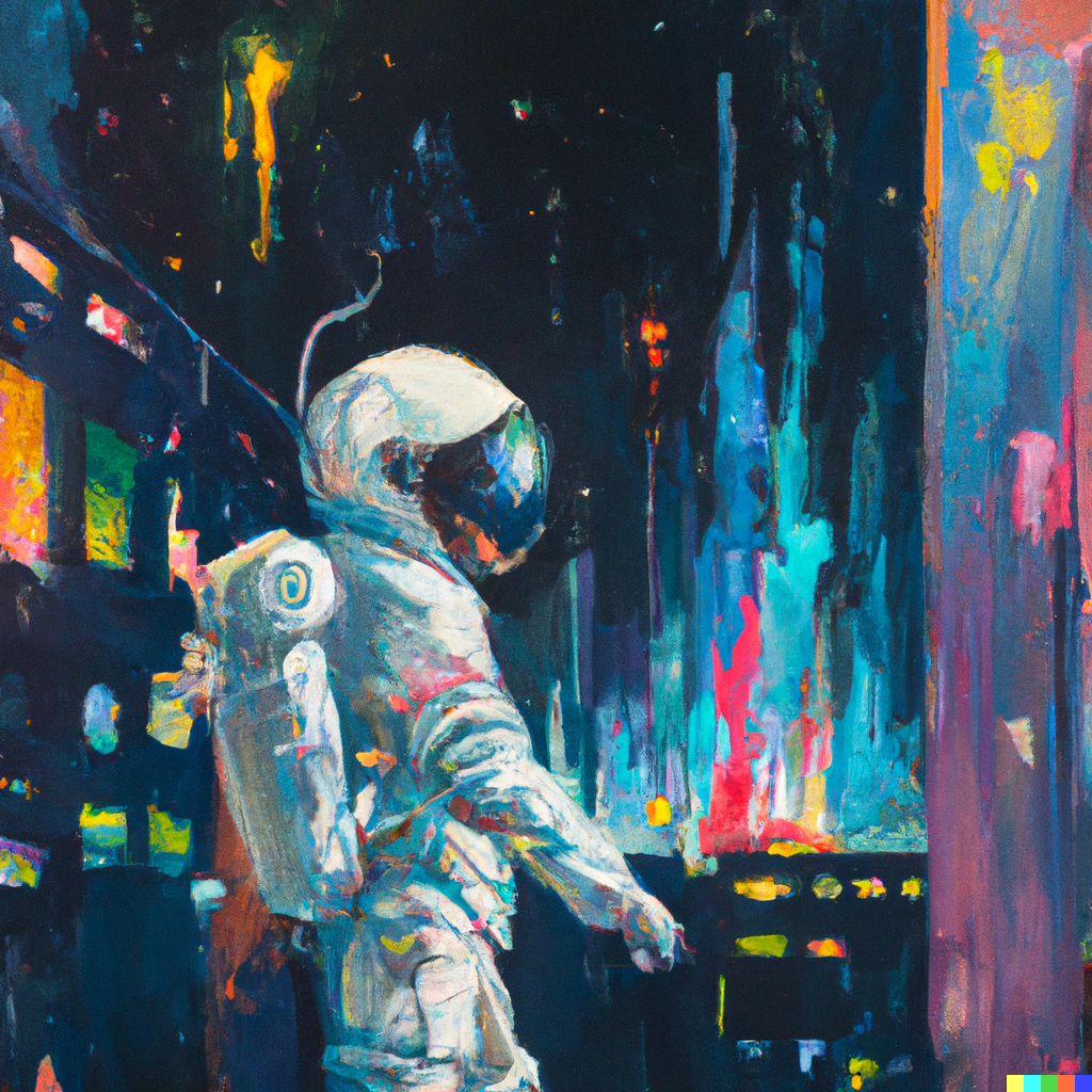 Vansh × DALL·E 2 | Renaissance style oil painting of an astronaut ...