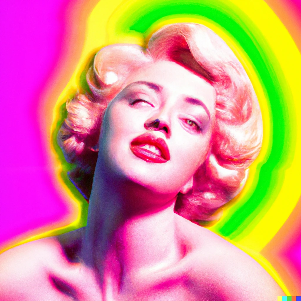 Prompt: a photo of Marilyn Monroe in the style of David La Chappelle 