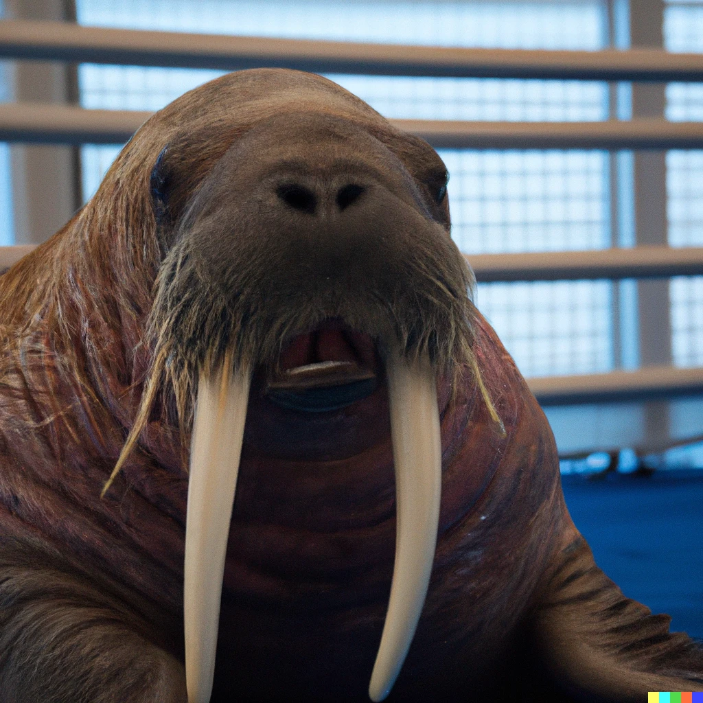 Prompt: A walrus in a medical school class, 35m, nature photography, detailed