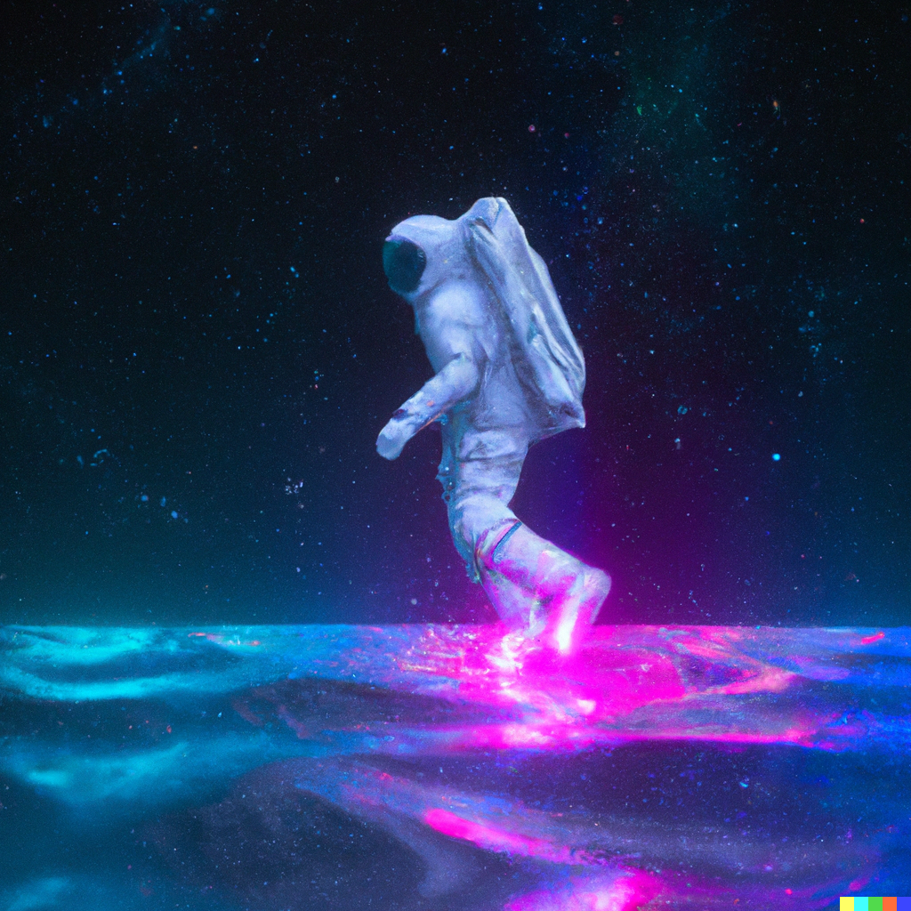 Jonathan × DALL·E 2 | astronaut in space walking above water ...