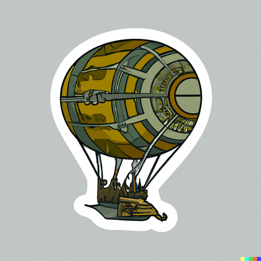 Prompt: fantasy medieval airship ,adobe sticker illustration svg