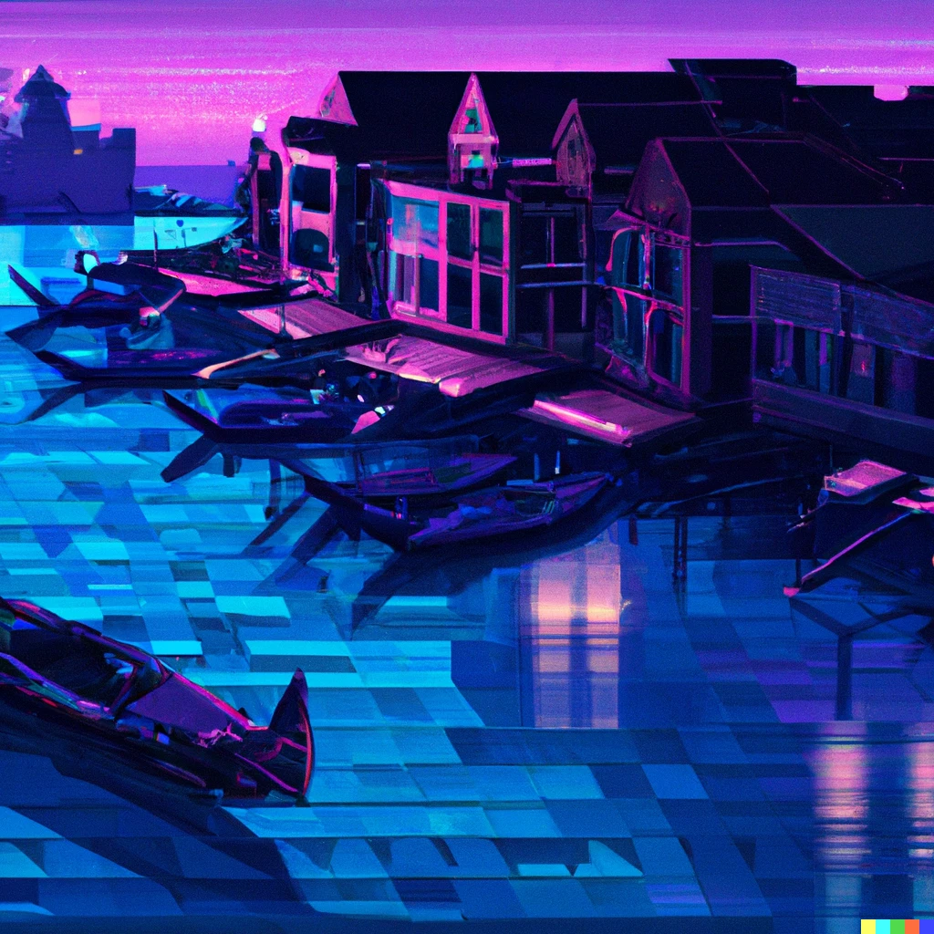 Prompt: Cyberpunk Venice, low poly, extremely detailed, wallpaper, 4k