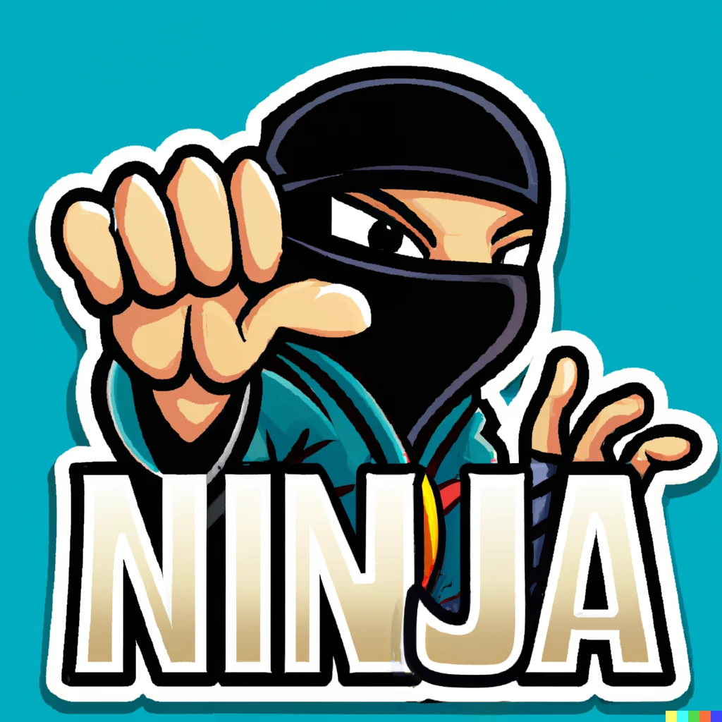 Prompt: A sticker illustration of a ninja
