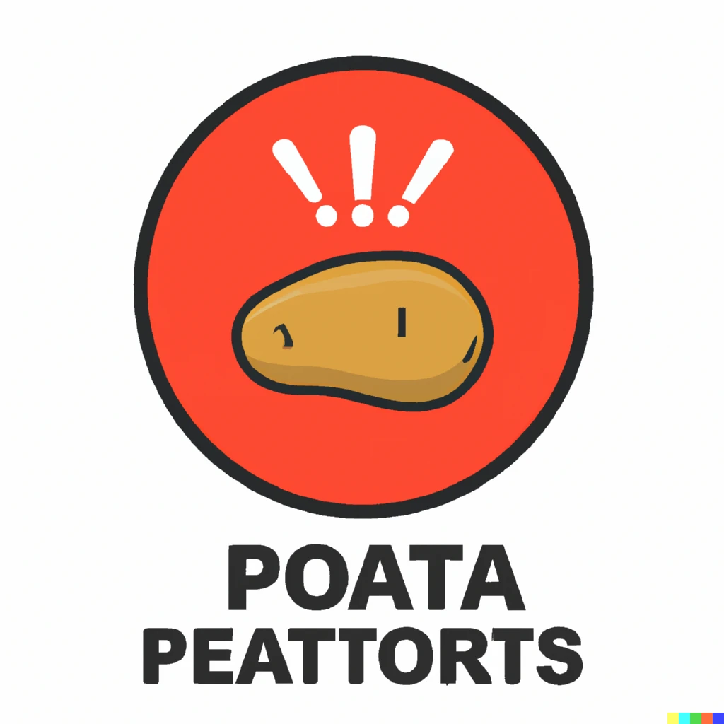 Prompt: iOS icon for an app that alerts you when a potato is nearby