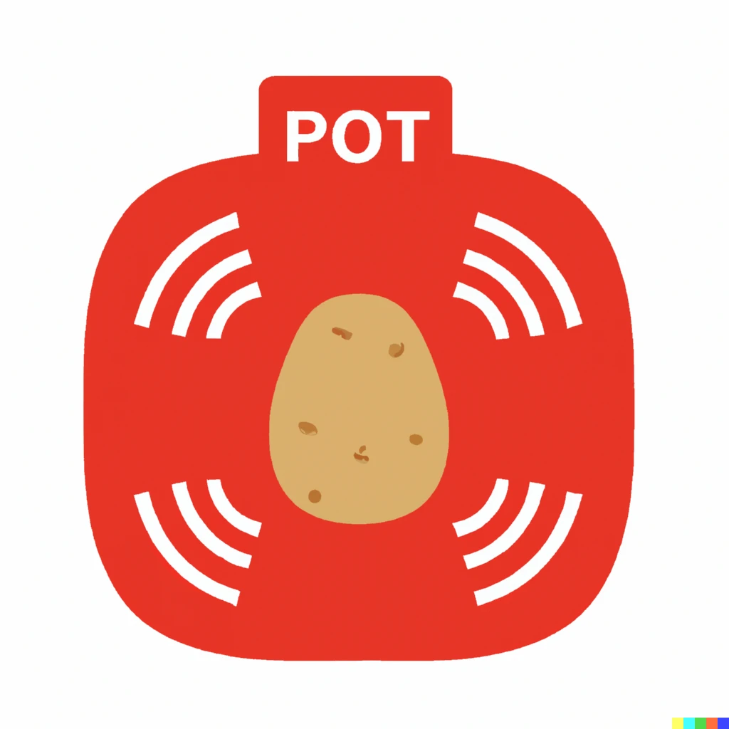 Prompt: iOS icon for an app that alerts you when a potato is nearby