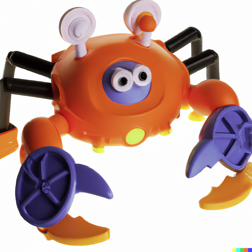 Erik × DALL·E | Robotic crab designed by Fisher Price