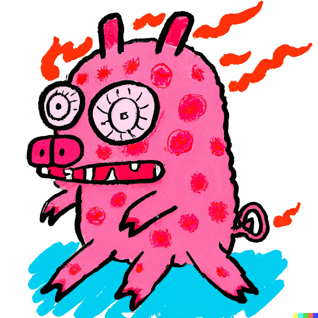 Prompt: Peppa pig monster drawn by Kentaro Miura