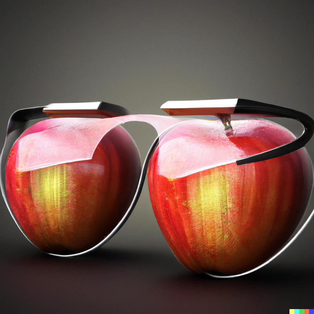 Prompt: futuristic apple glasses