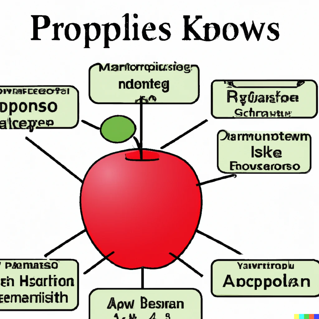 Prompt: A knowledge graph of the properties of an apple.