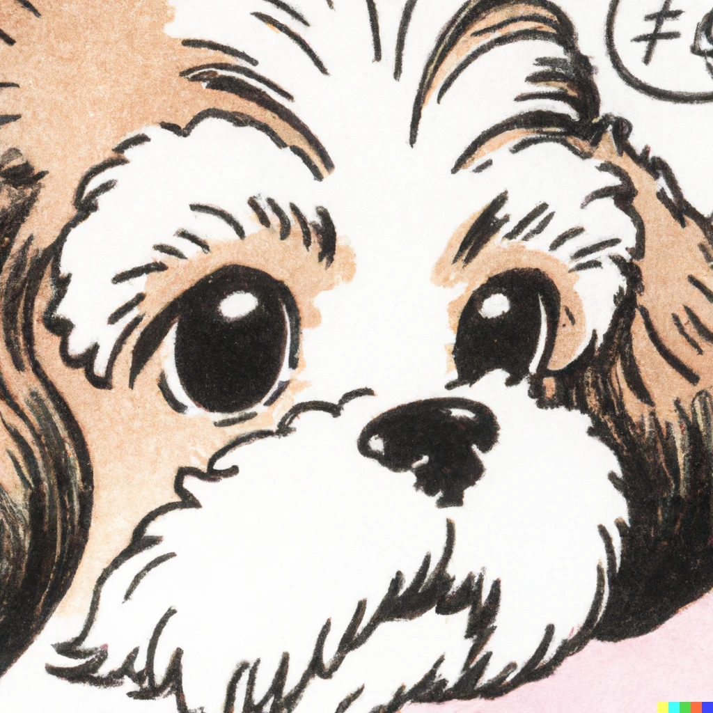 Prompt: A manga panel close up of a Shih Tzu, drawn by Hirohiko Araki with furry tendencies 