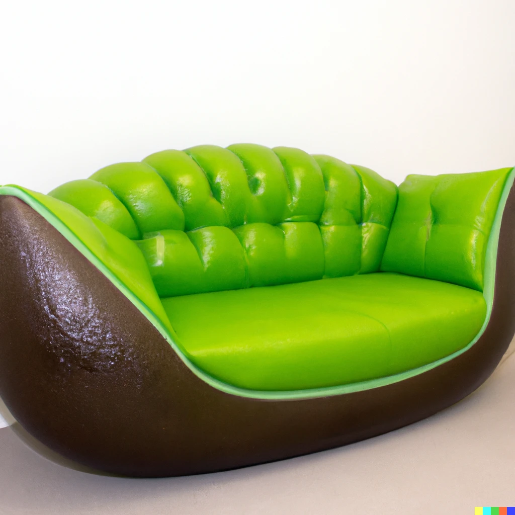 Prompt: Couch in the shape of an avocado