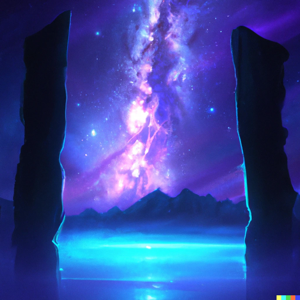 Prompt: a star gate with beautiful cosmic scenery realistic art