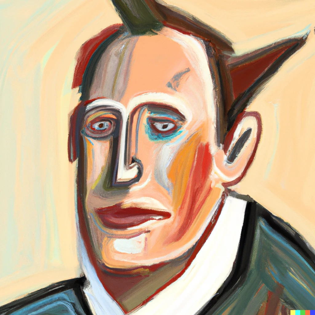 Prompt: Elon Musk portrait painted by Picasso