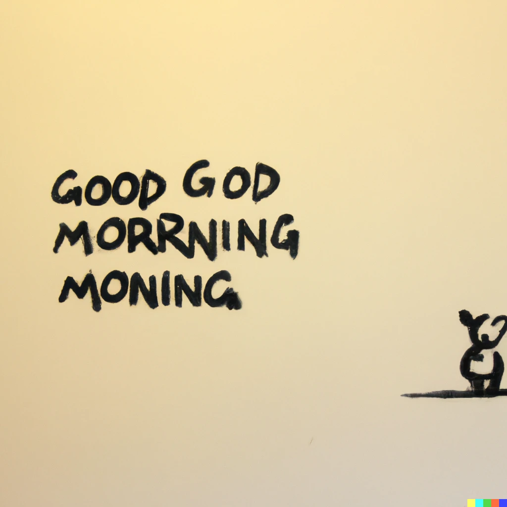 Prompt: Good Morning by Banksy