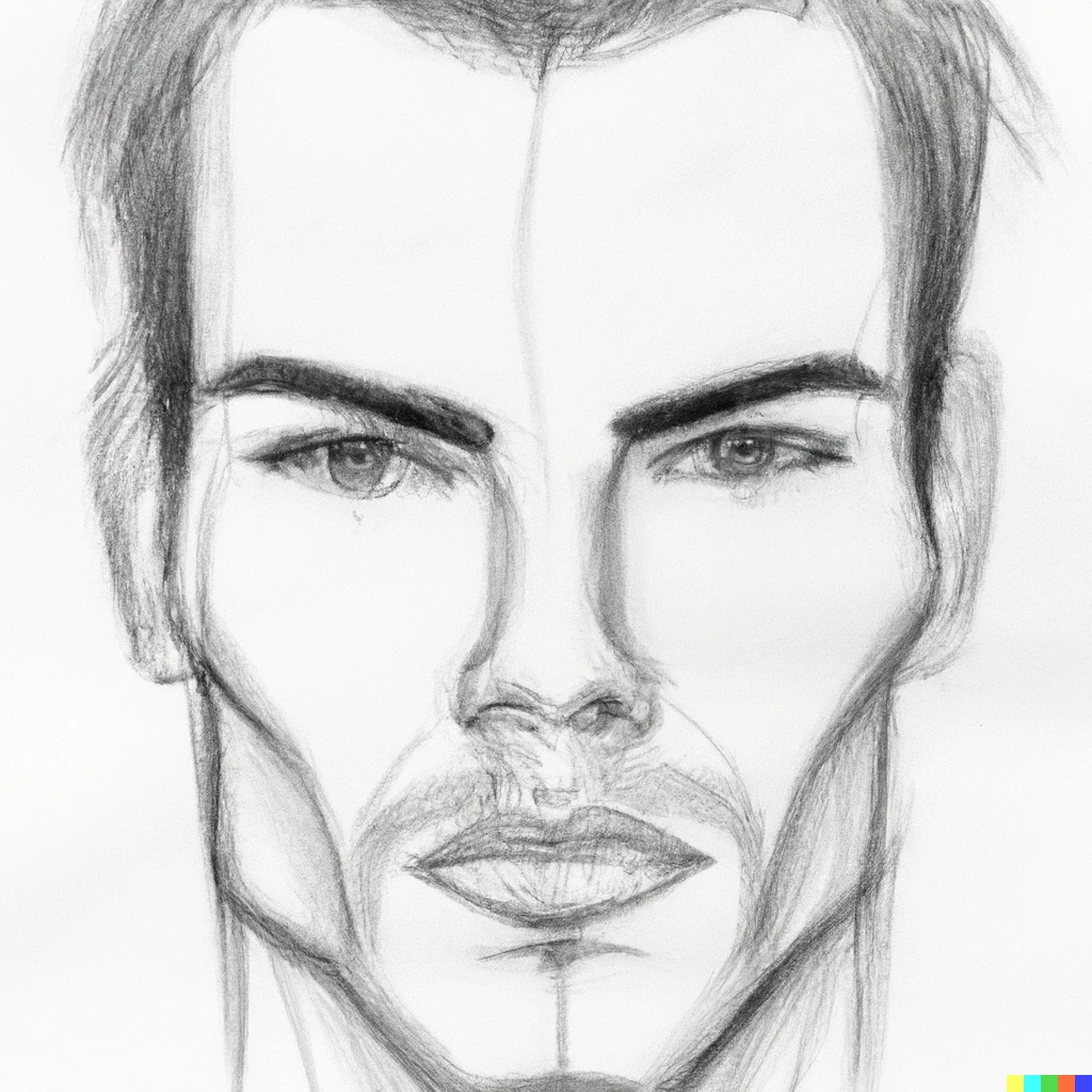 Prompt: Pencil sketch of the ideal male face - The benchmark for pure attractiveness - The proven theoretical most attractive male physically possible - Scientifically proven