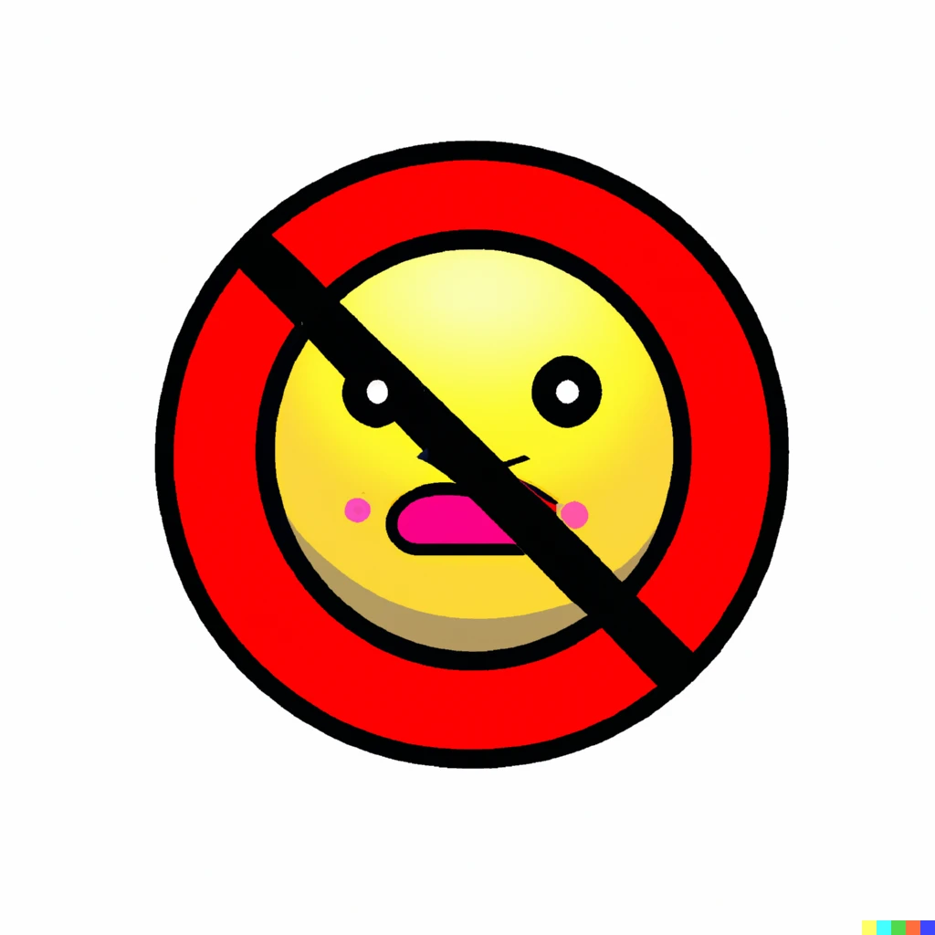 Prompt: An emoji that is angry because you violated the policy