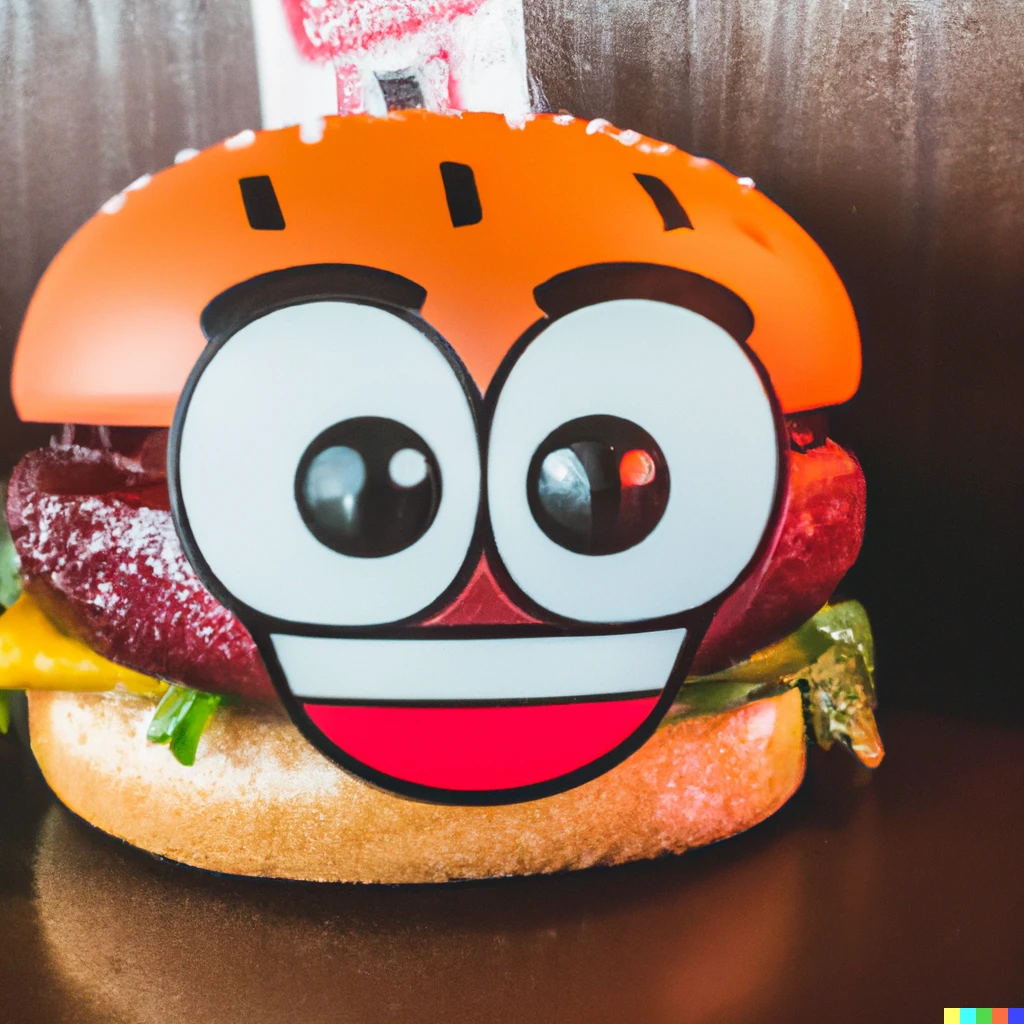 Prompt: Funko Pop of a Hamburger with a smiley face