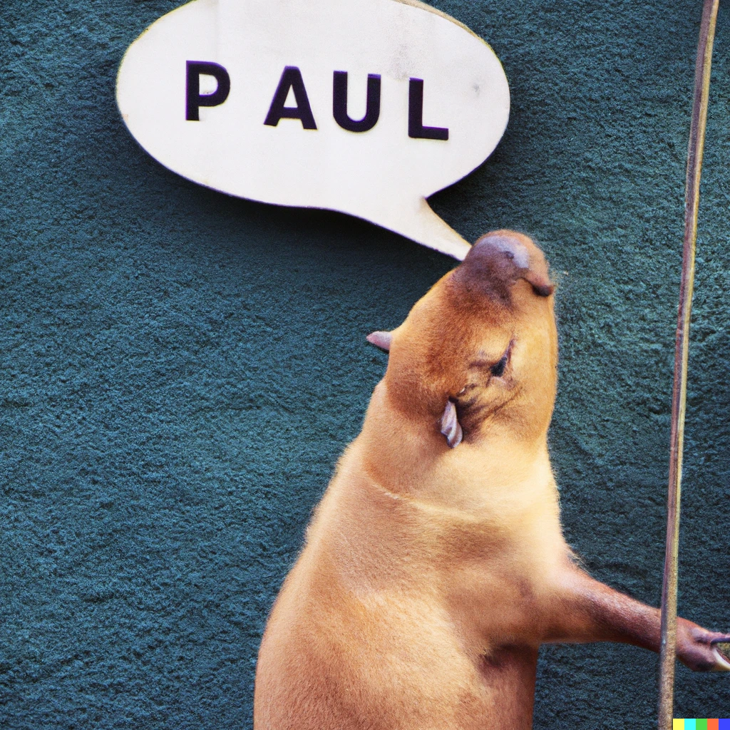 Prompt: A photograph of a capybara with a speech bubble that says "I PULL UP"