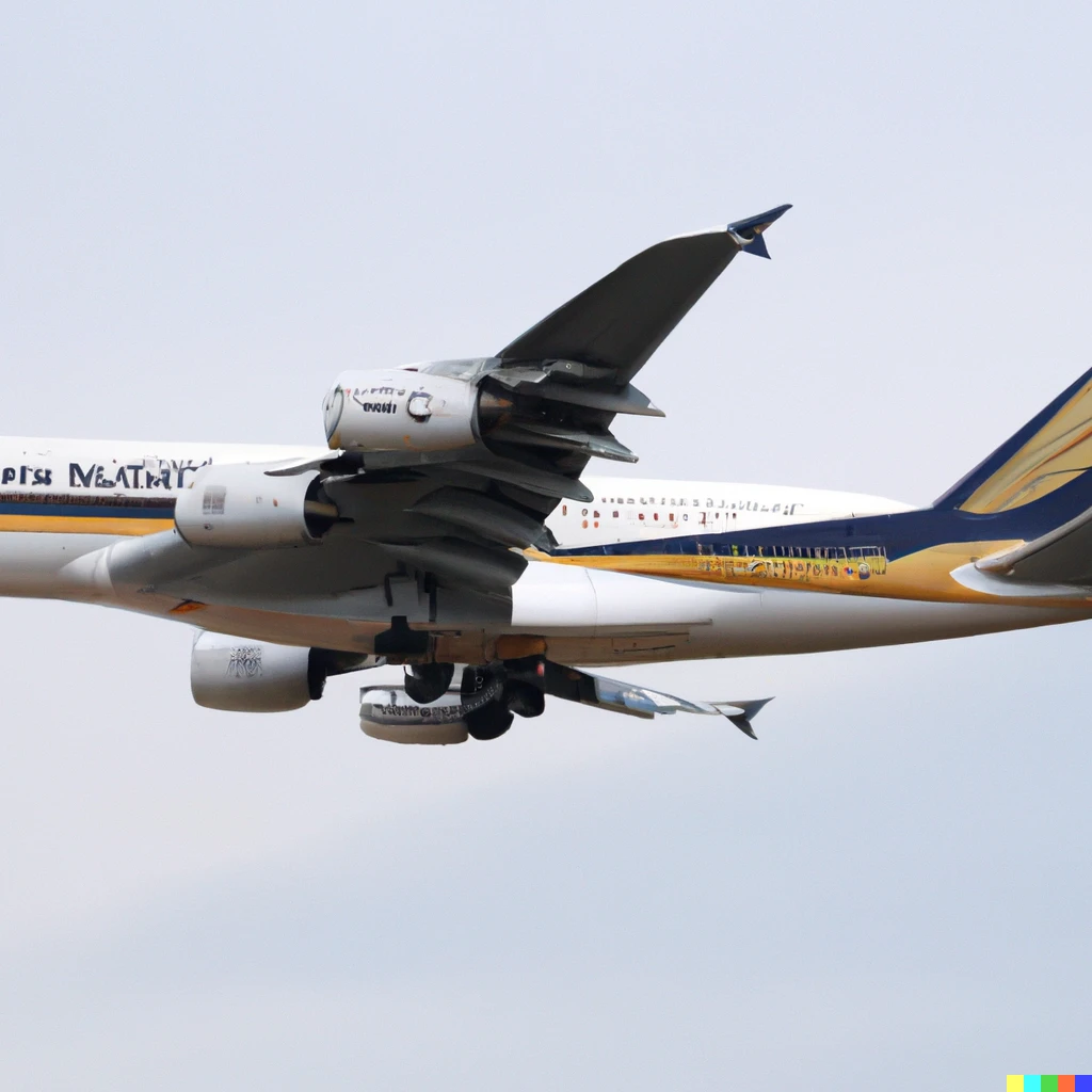 Prompt: Singapore Airlines A380