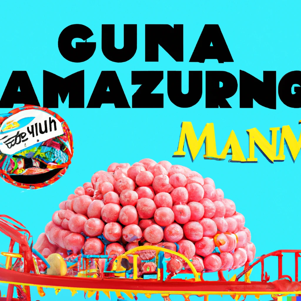 Prompt: A photograph of a rollercoaster, with a "The Amazing World of Gumball" cartoon theme.