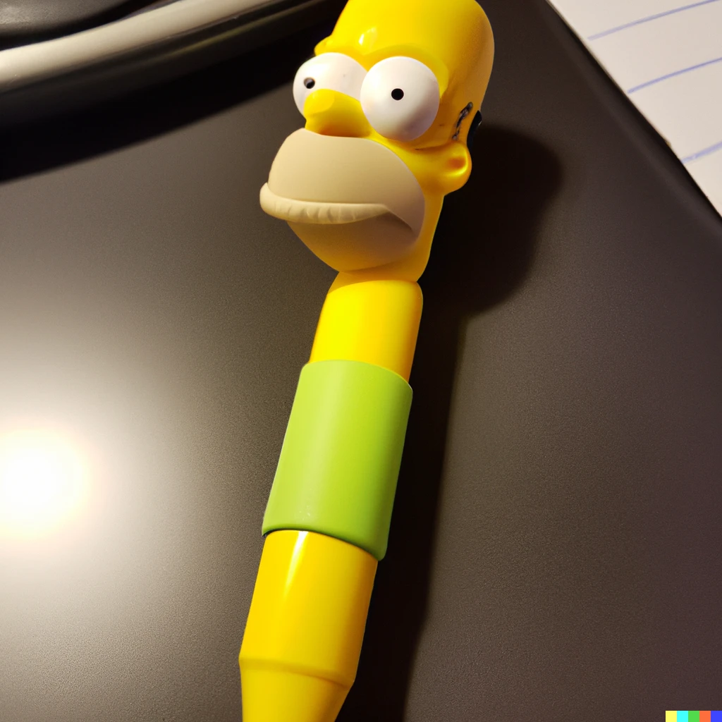 Prompt: A Homer Simpson pen