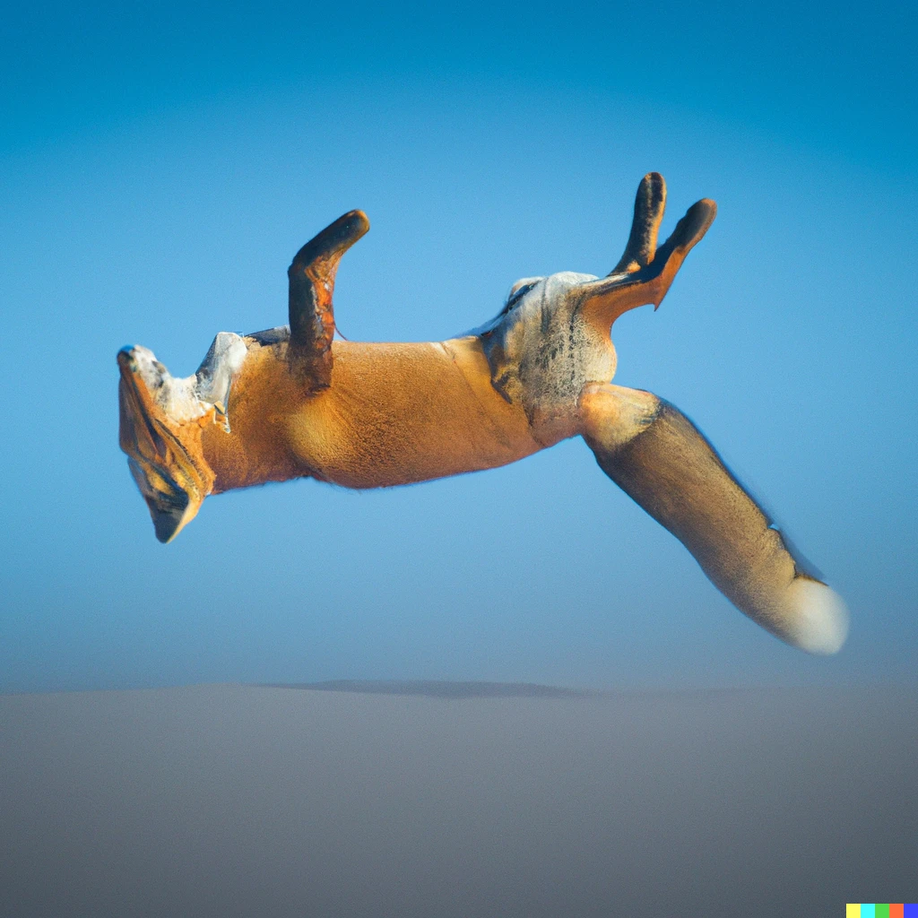 Prompt: A fox doing an incredible backflip, animal stunts, top animals of all time, incredible talent, look at him go, wowo