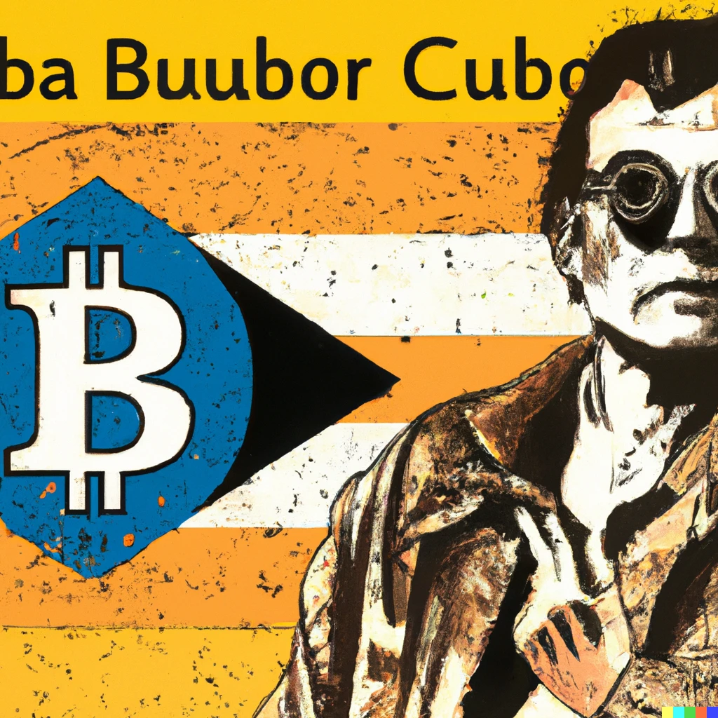 Prompt: Satoshi Nakamoto leads the Cuban Revolution. Mural by Siqueiros.  Add Bitcoin logo