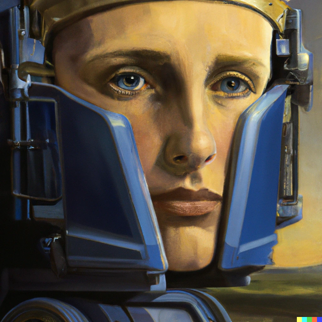 Prompt: "optimus prime with a pearl earring" by johannes vermeer