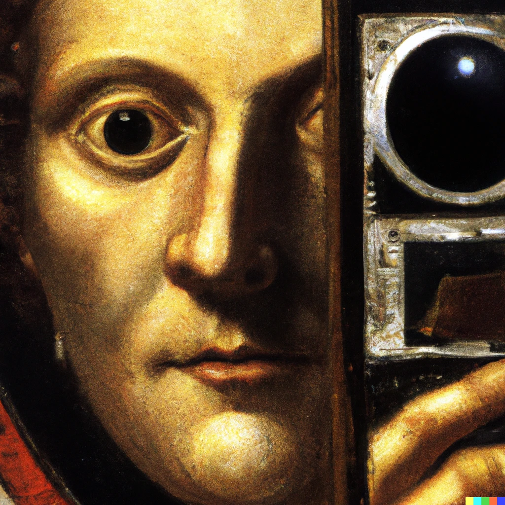 Prompt: Self portrait of artificial intelligence 15th century painting