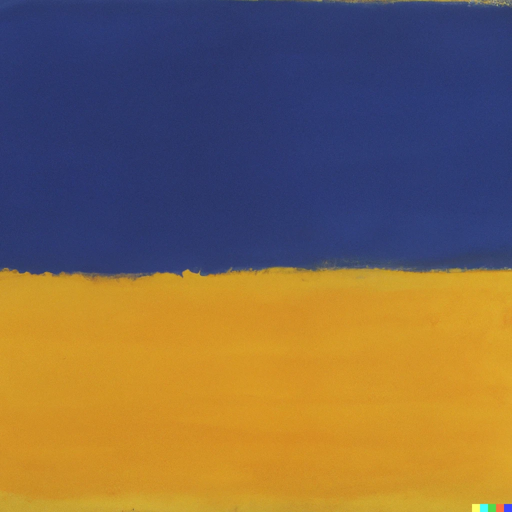 Prompt: "Ukrainian flag" by Mark Rothko 