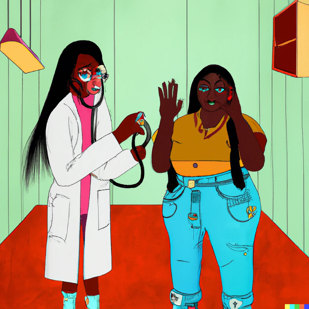 Prompt: Ghetto doctor visit, digital art