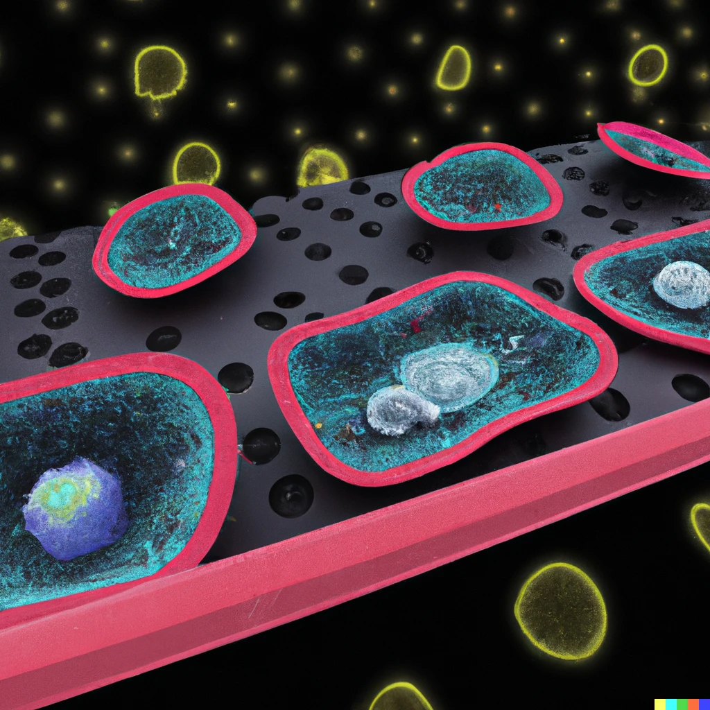Prompt: 3d render of CellShop, a framework for simulation of cellular development into complex tissue 
