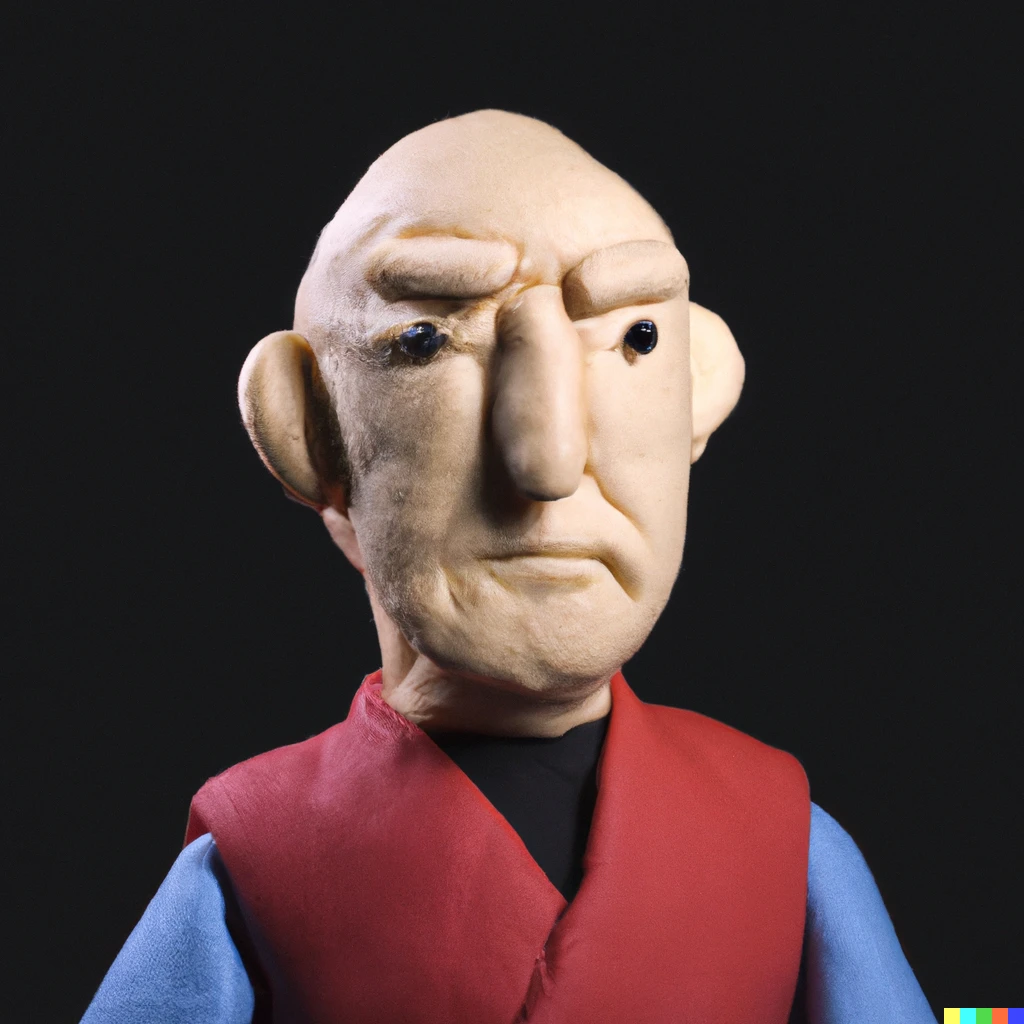 Prompt: claymation picard