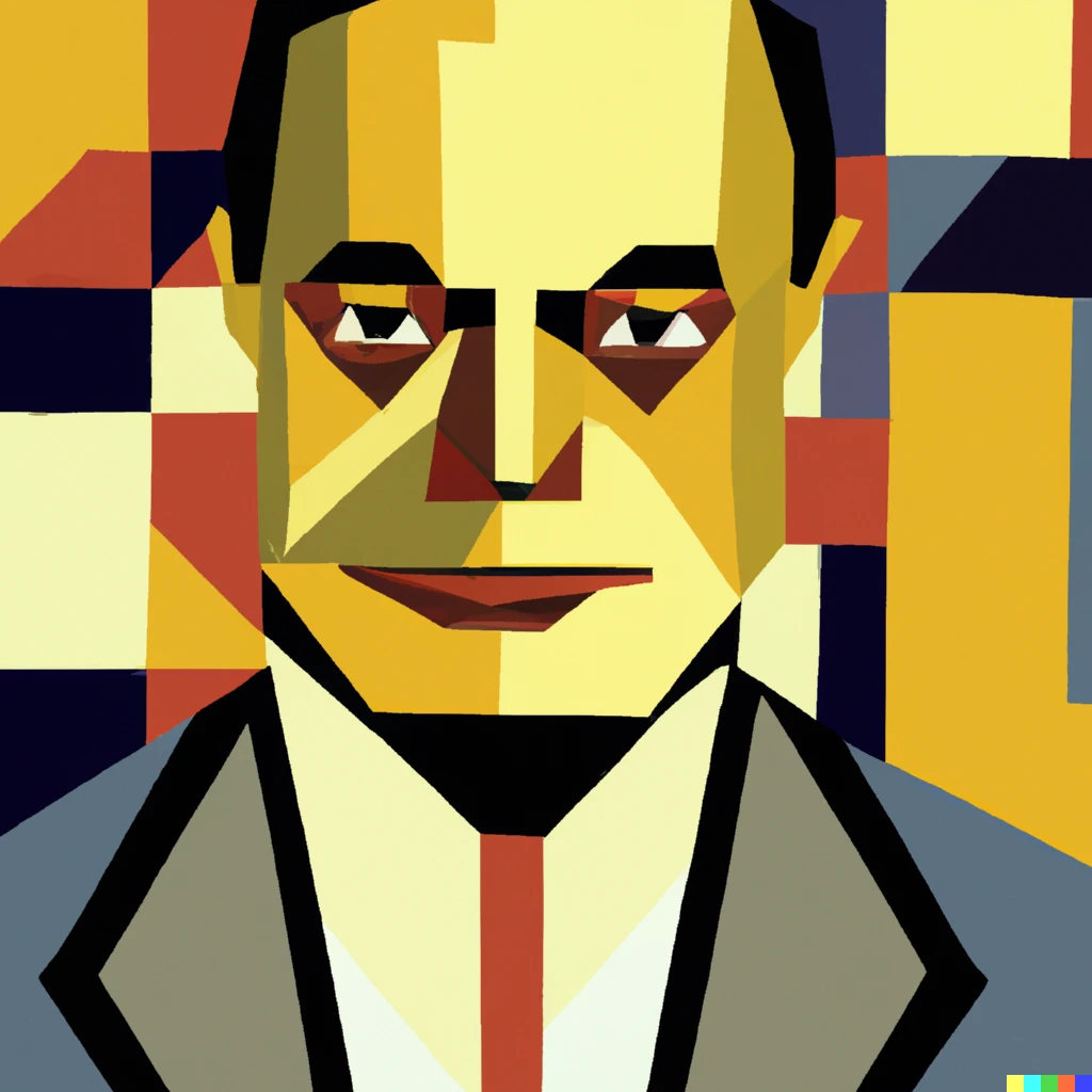 Prompt: Cubist portrait of J. Edgar Hoover