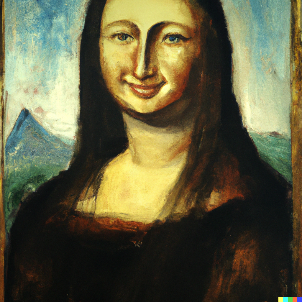 Love × DALL·E 2 | The mona lisa, painted by a 50 year old