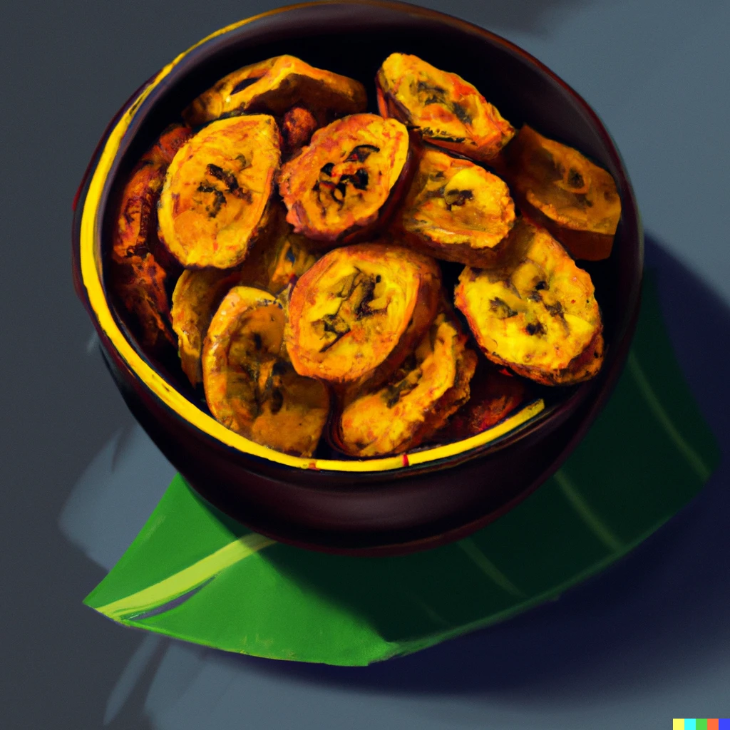 Prompt: a magical bowl of ripe fried plantains that cure all ills, digital art