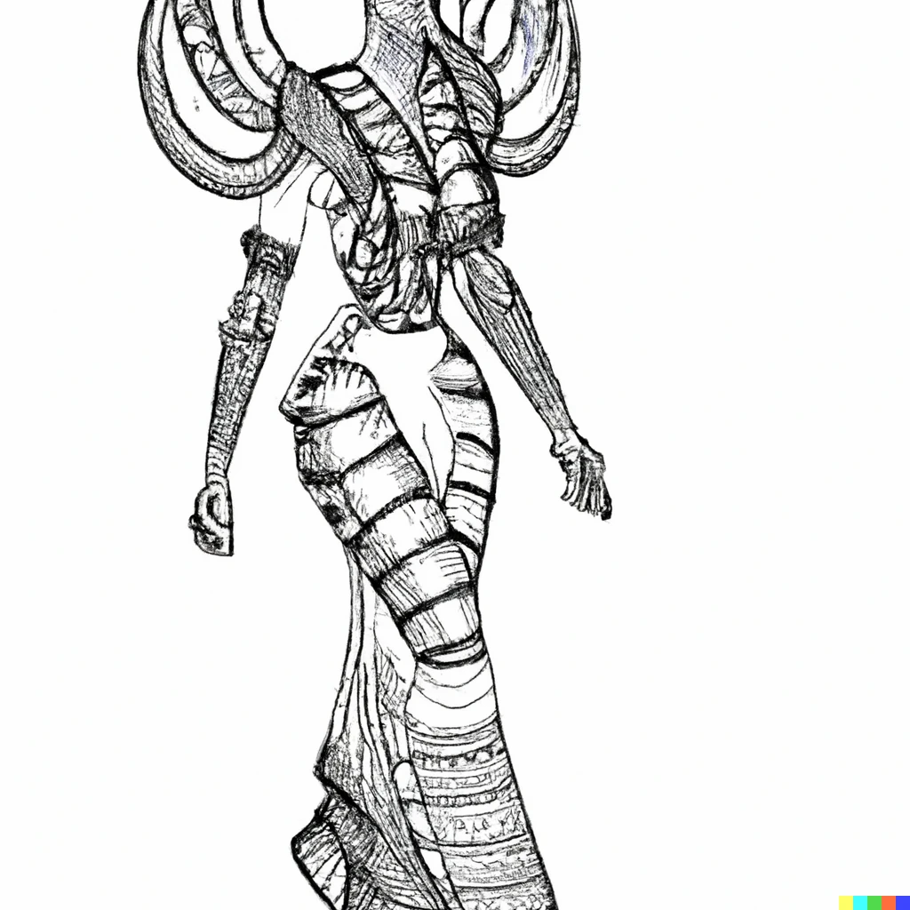 Prompt: Oshun modeling a futurist ankara haute couture outfit for Yaounde Fashion Week, detailed designer 3D sketch