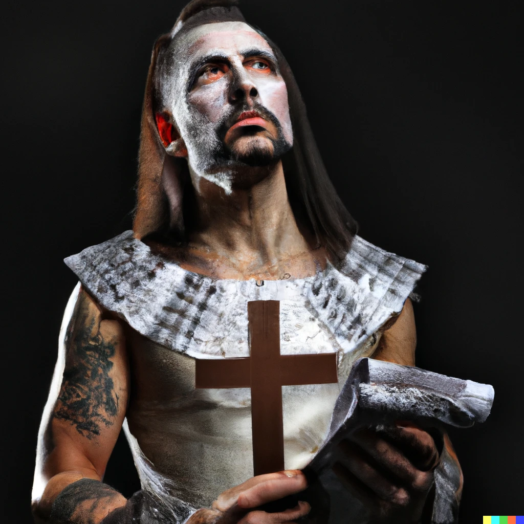 Prompt: Jesus Christ as member of Rammstein band